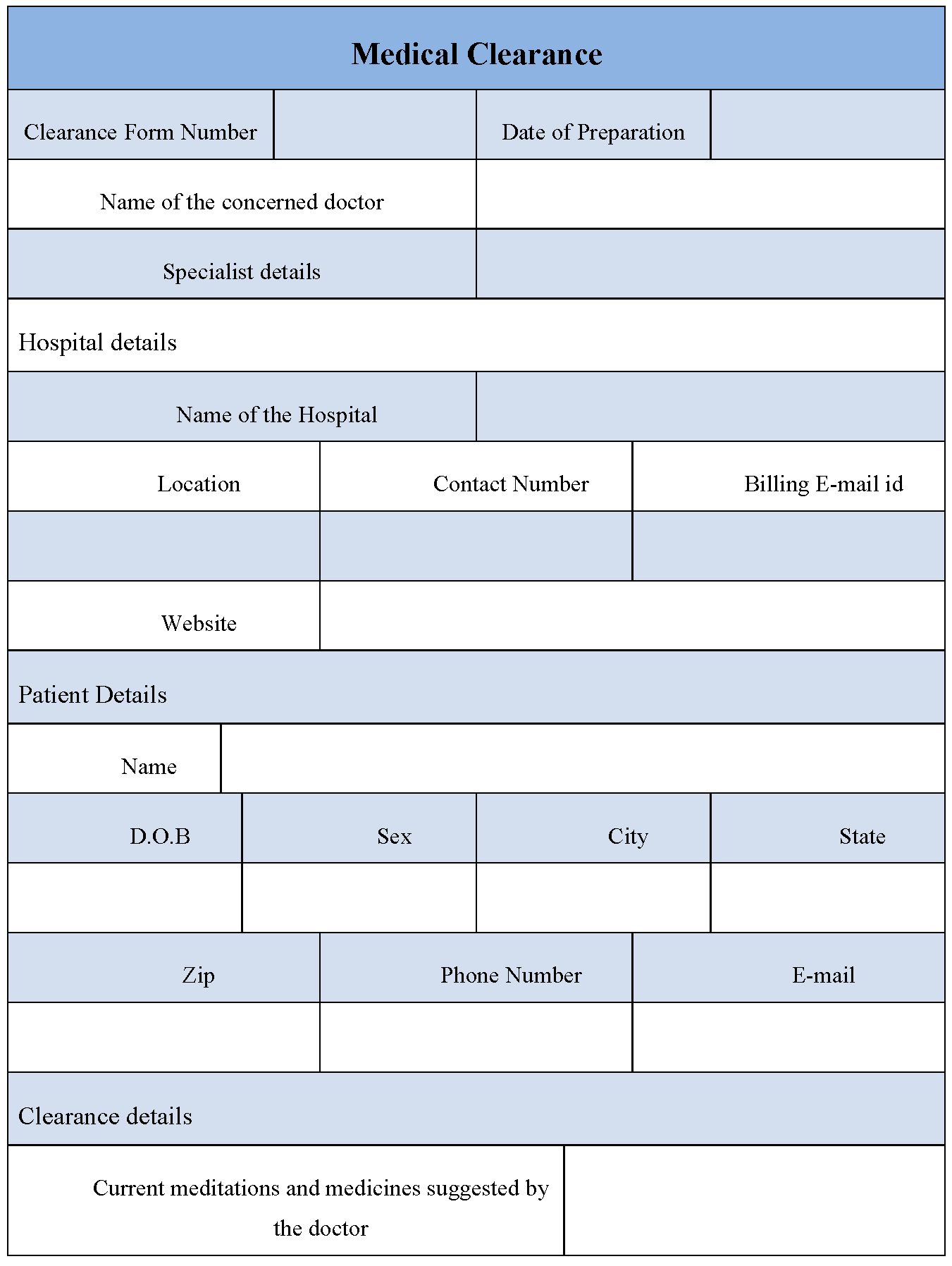 Medical Clearance Form Editable Forms medical-clearance-form-editable-forms