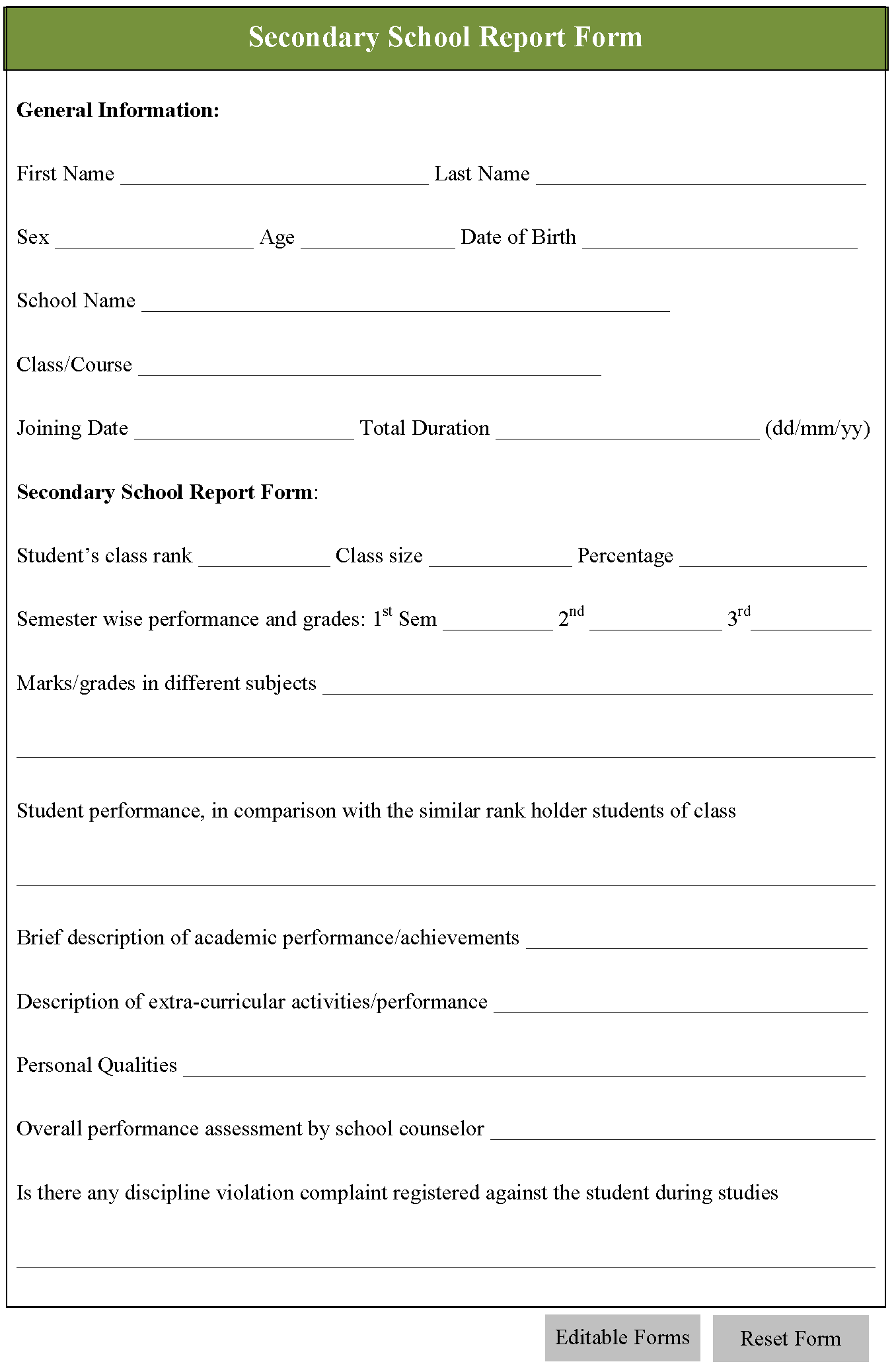 Secondary school report define Secondary school report define image