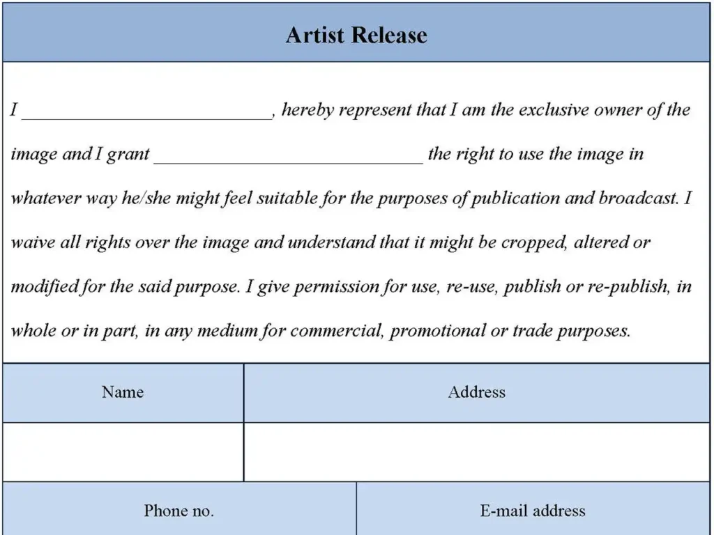 Artist Release Form