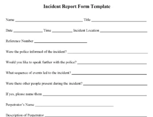 Incident Report Form Template