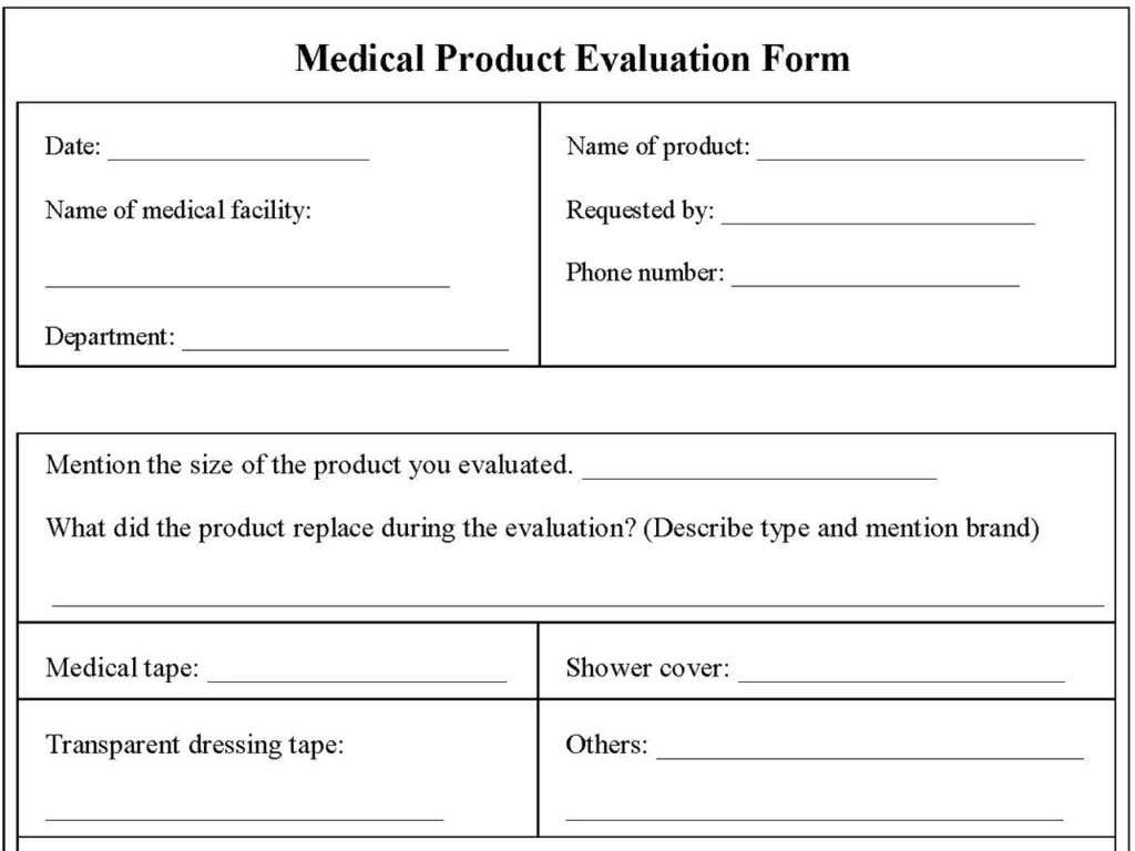 Medical Product Evaluation Form