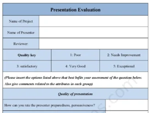 Presentation Evaluation Form