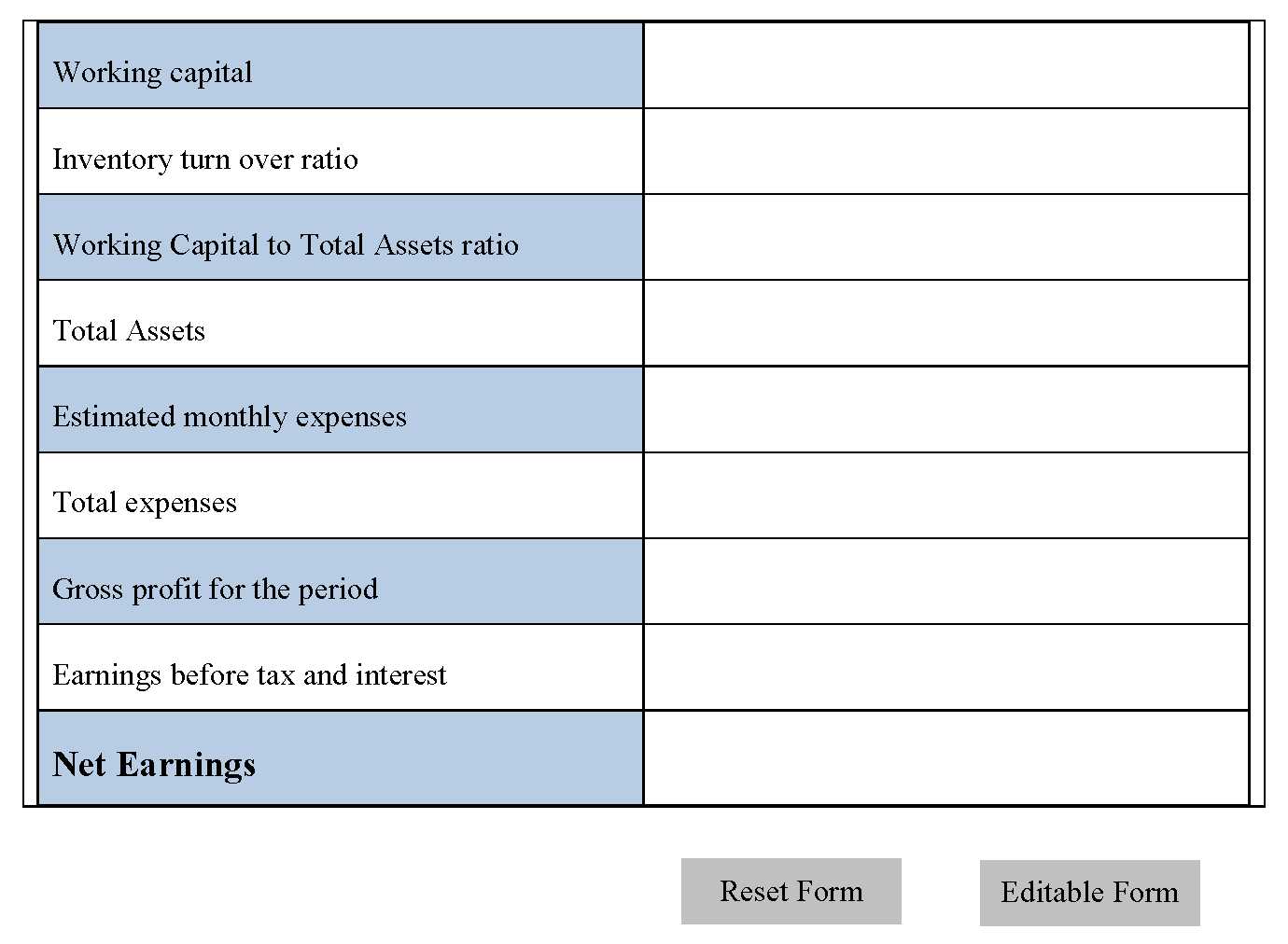 Printable Accounting Form Editable PDF Forms