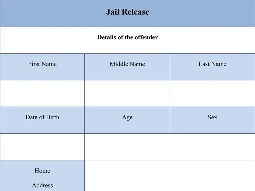 Jail Release Form