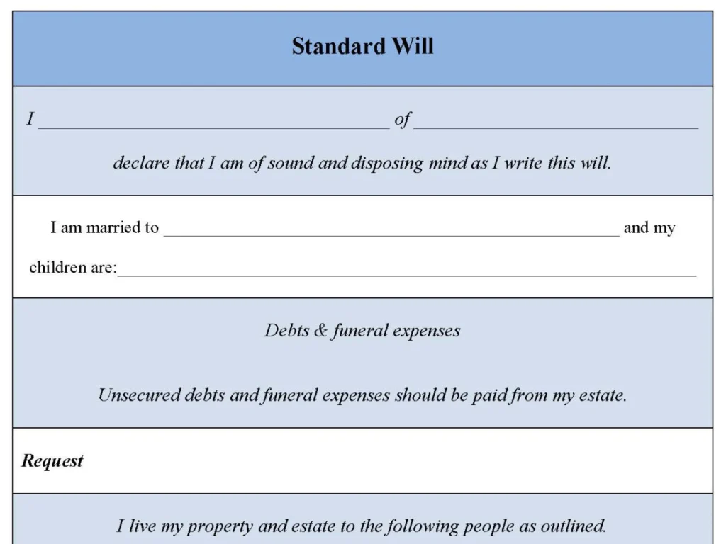 Standard Will Form