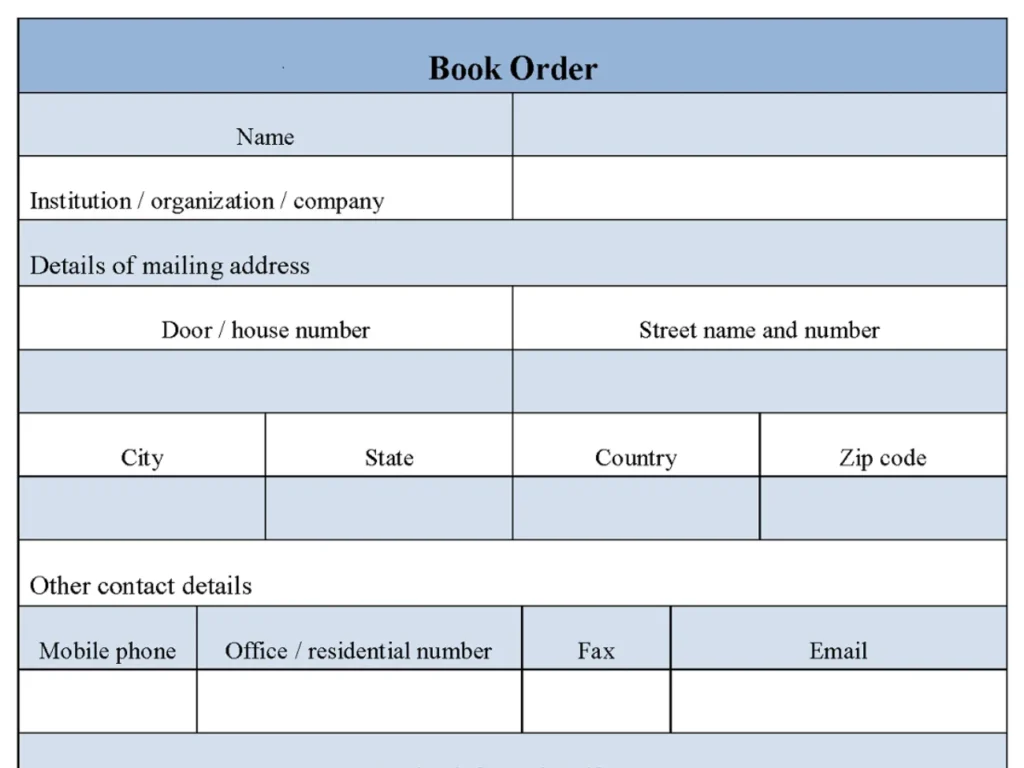 Book Order Form