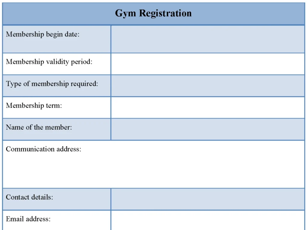 Gym Registration Form