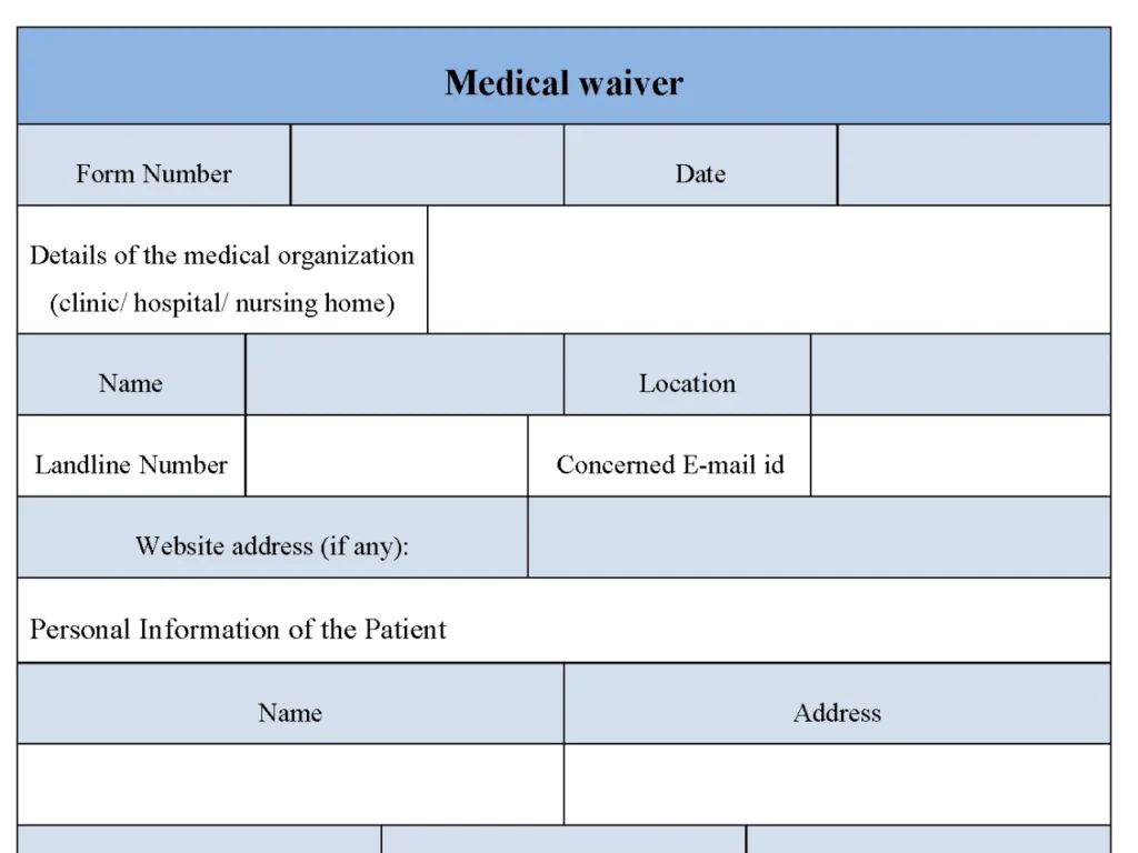 Medical Waiver Form