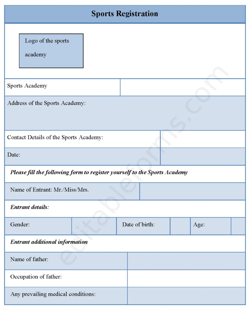 Sports Registration Form