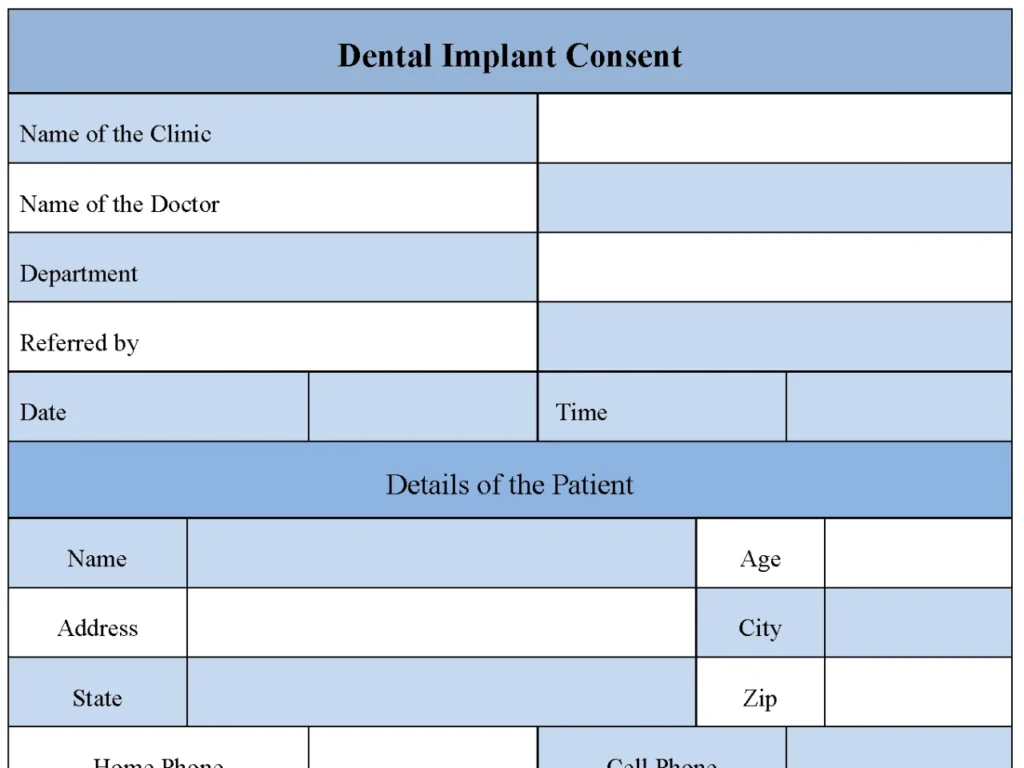 Dental Implant Consent Form