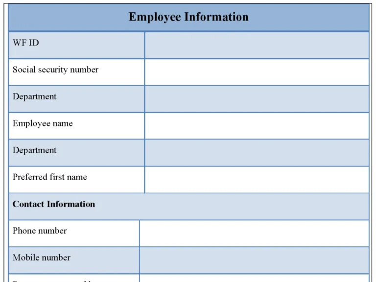 Employee Information Form