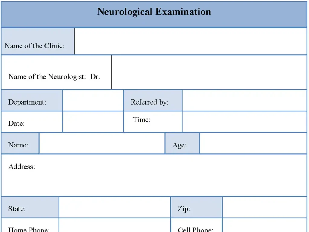 Neurological Examination Form