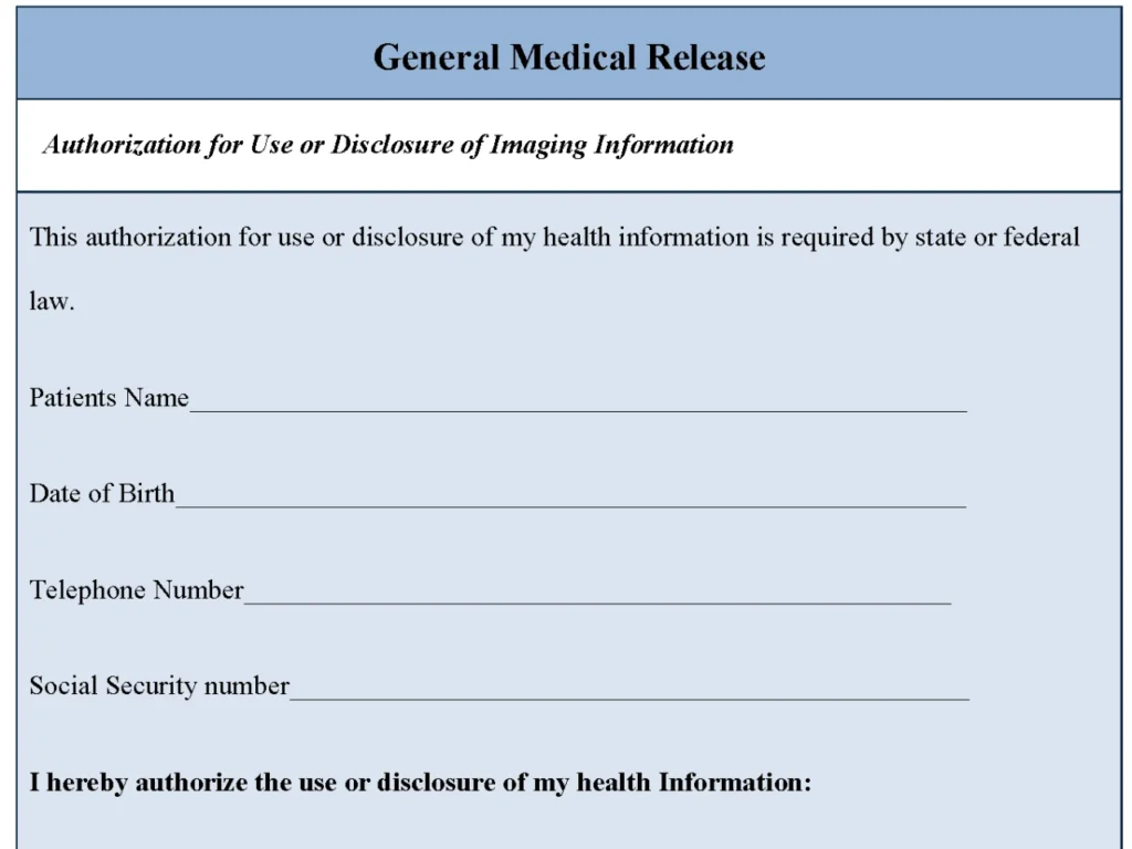 General Medical Release Form