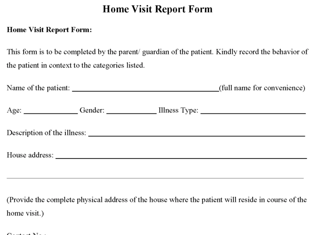 Home Visit Report Form