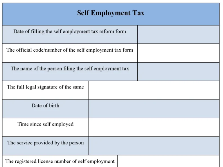 Self Employment Tax Form