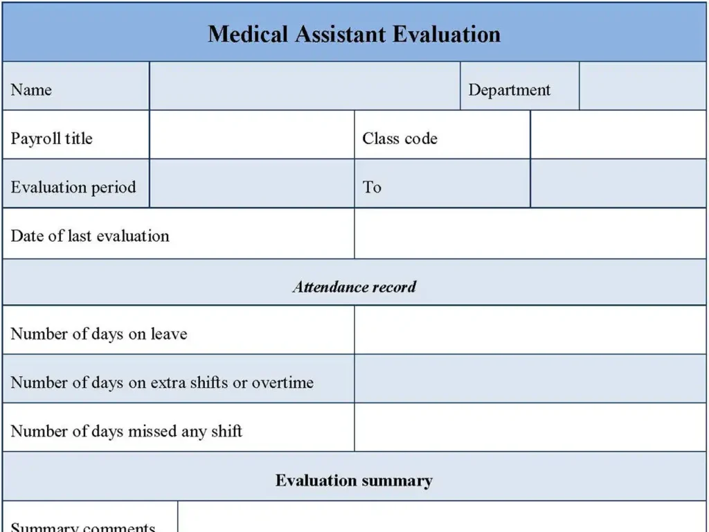 Medical Assistant Evaluation Form