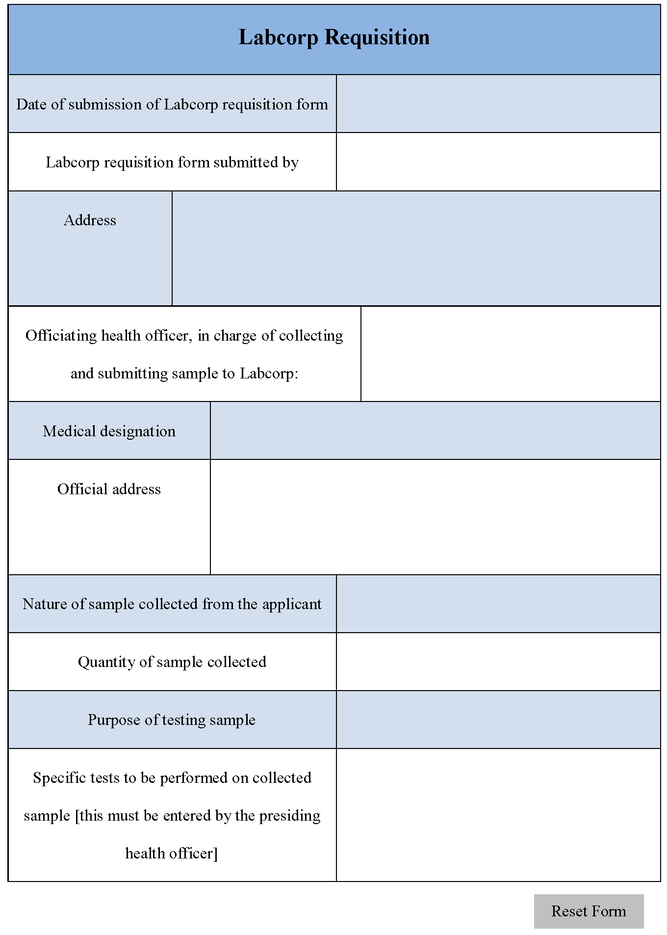 Labcorp Requisition Form Editable PDF Forms