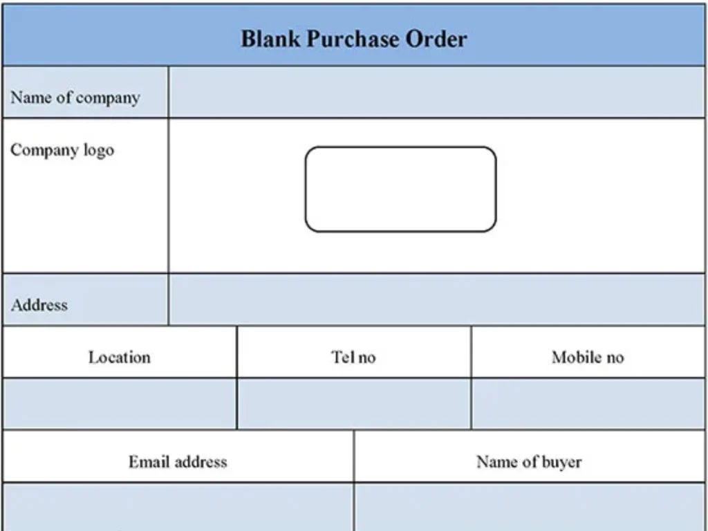 Blank Purchase Order Form