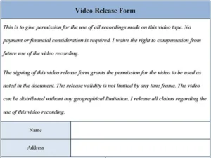 Video Release Form