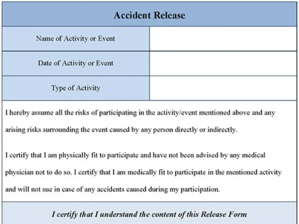 Accident Release Form
