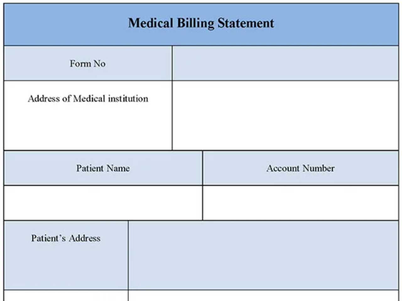 Medical Billing Statement Form