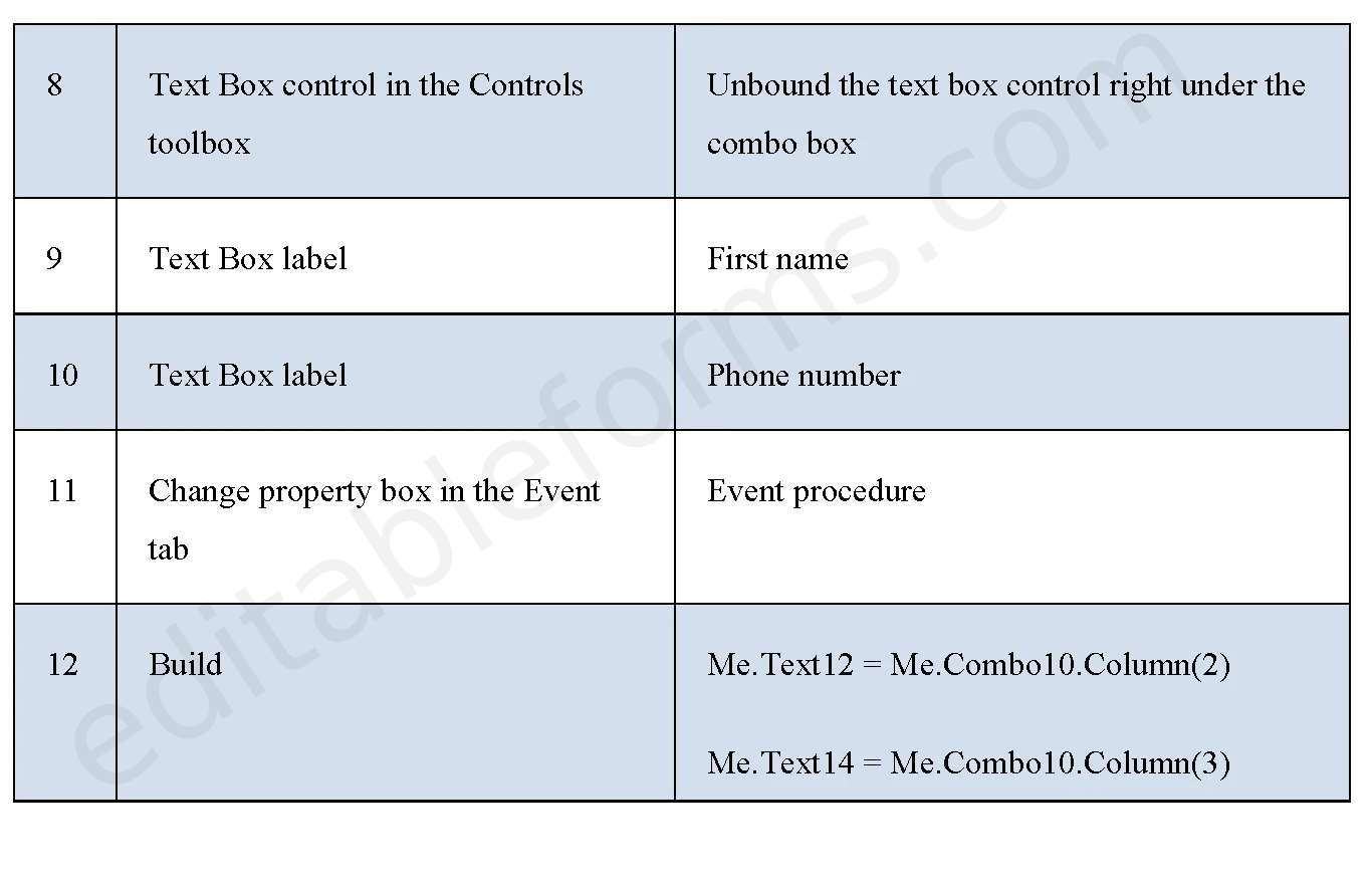 Access Parameter Query Fillable PDF Template