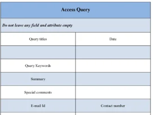 Access Query Form