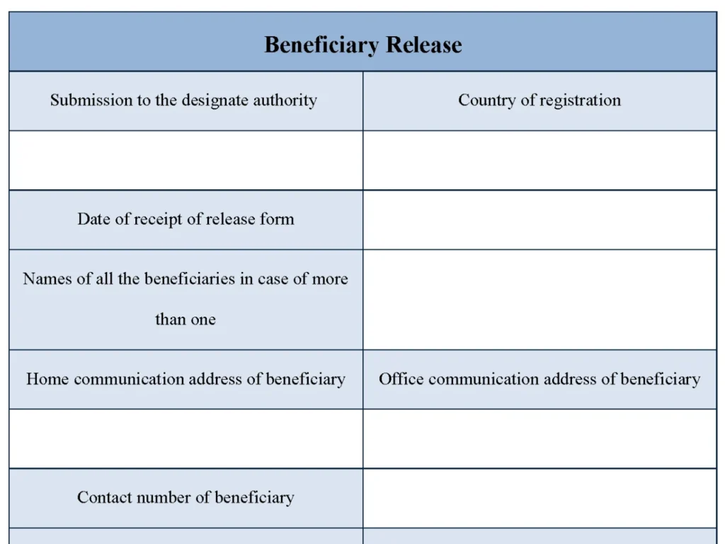 Beneficiary Release Form