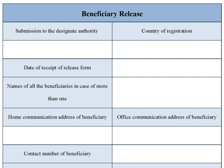Beneficiary Release Form