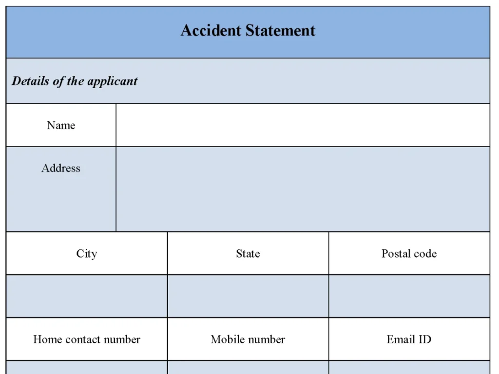 Accident Statement Form