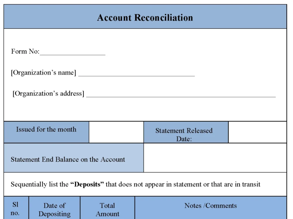 Account Reconciliation Form