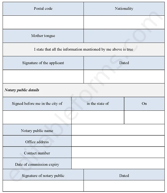 Address Verification System Fillable PDF Template