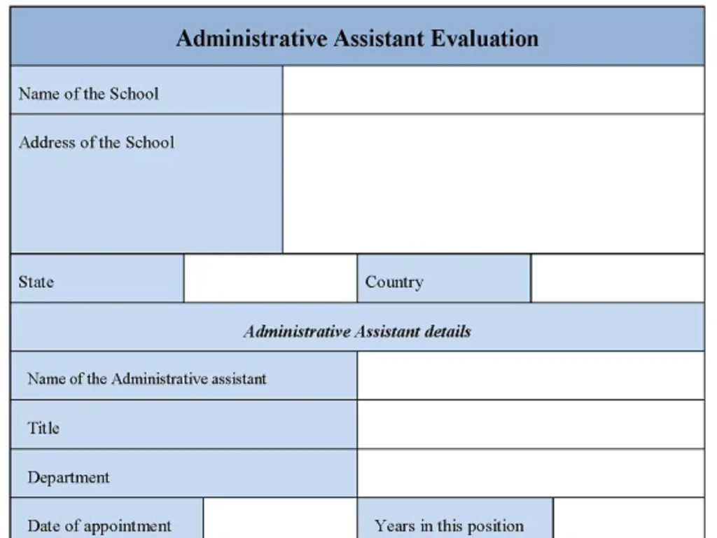 Administrative Assistant Evaluation Form