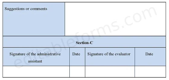 Administrative Assistant Evaluation Fillable PDF Template