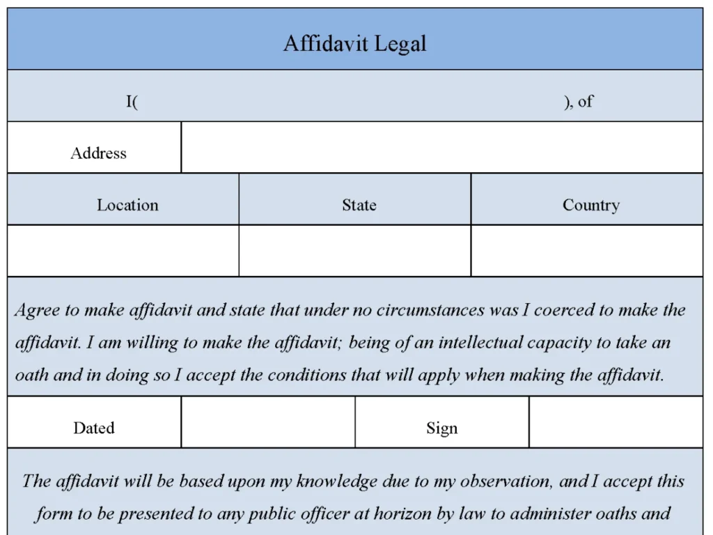 Affidavit Legal Form