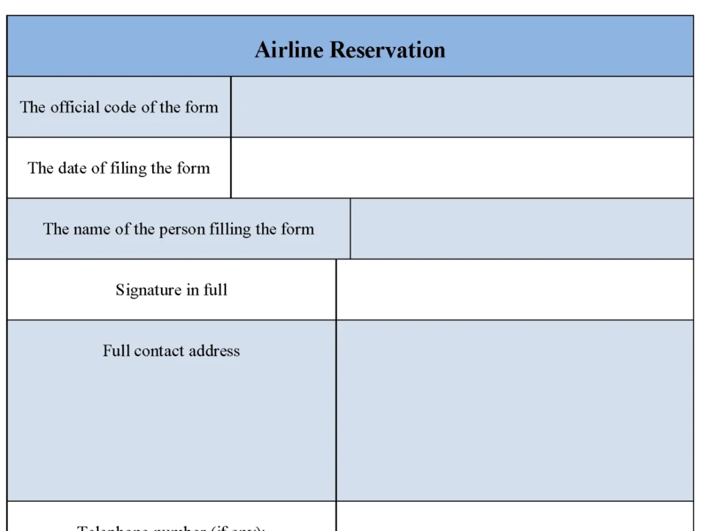Airline Reservation Form