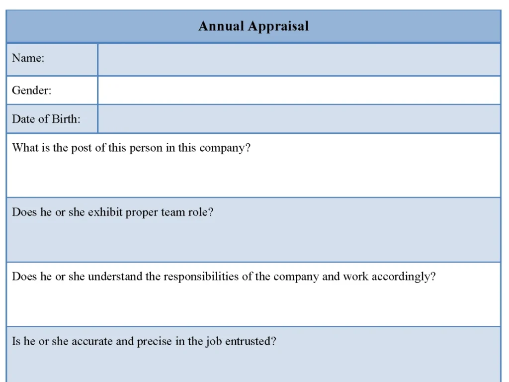 Annual Appraisal Form