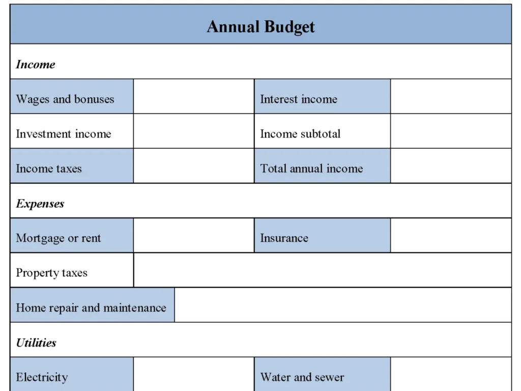 Annual Budget Form