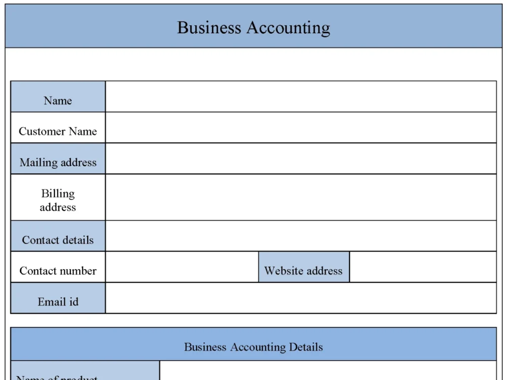 Business Accounting Form