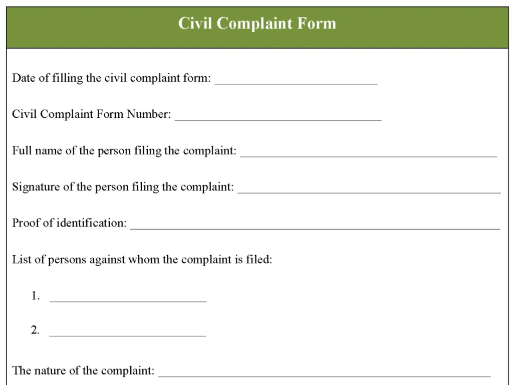 Civil Complaint Form