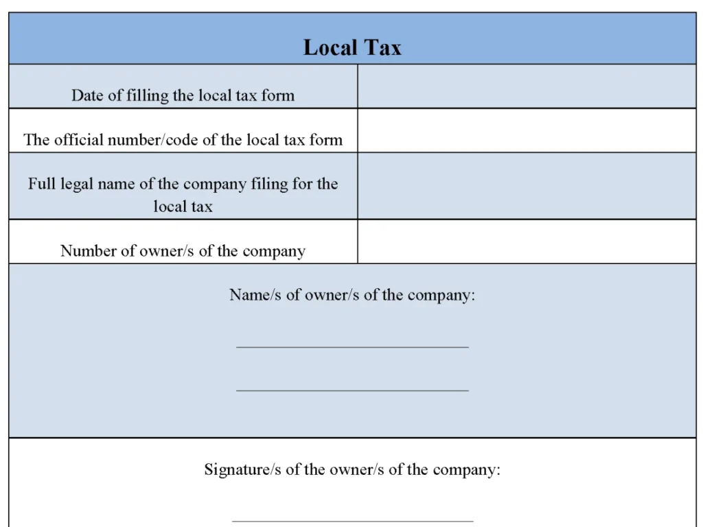 Local Tax Form