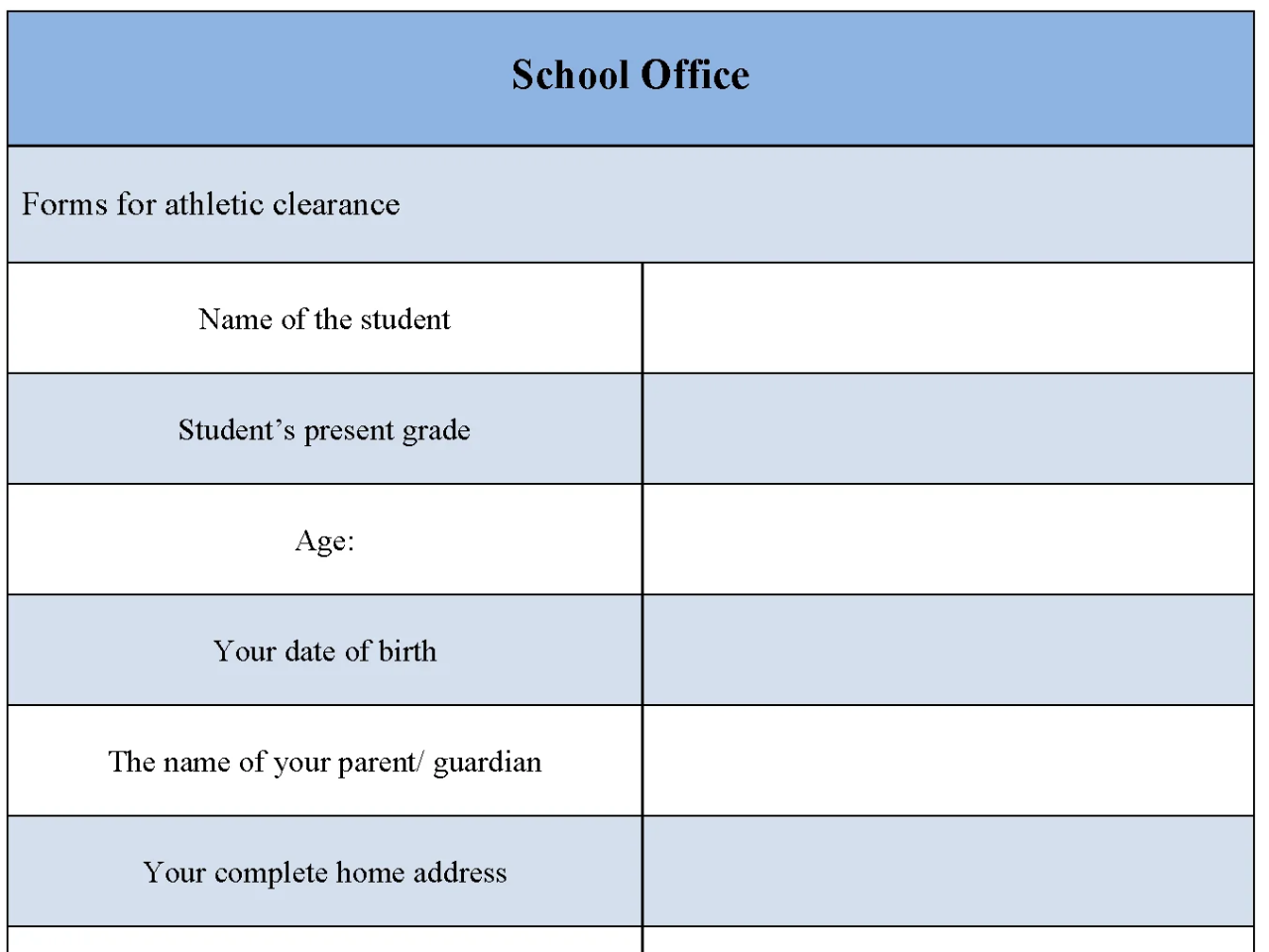 School Office Form