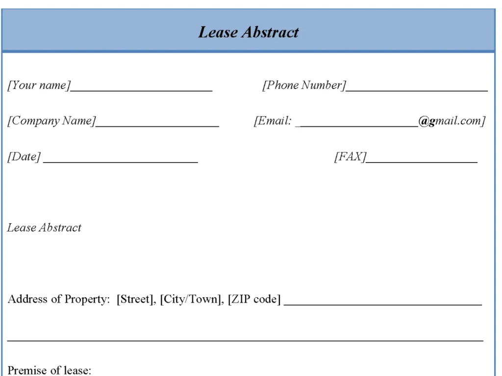 Lease Abstract Template