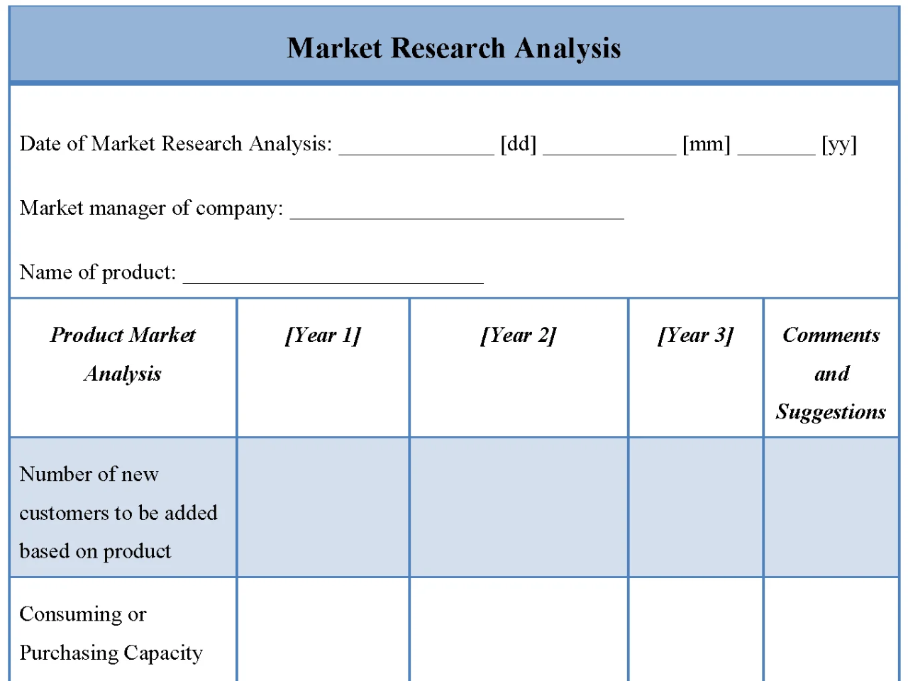 Market Research Analysis Template