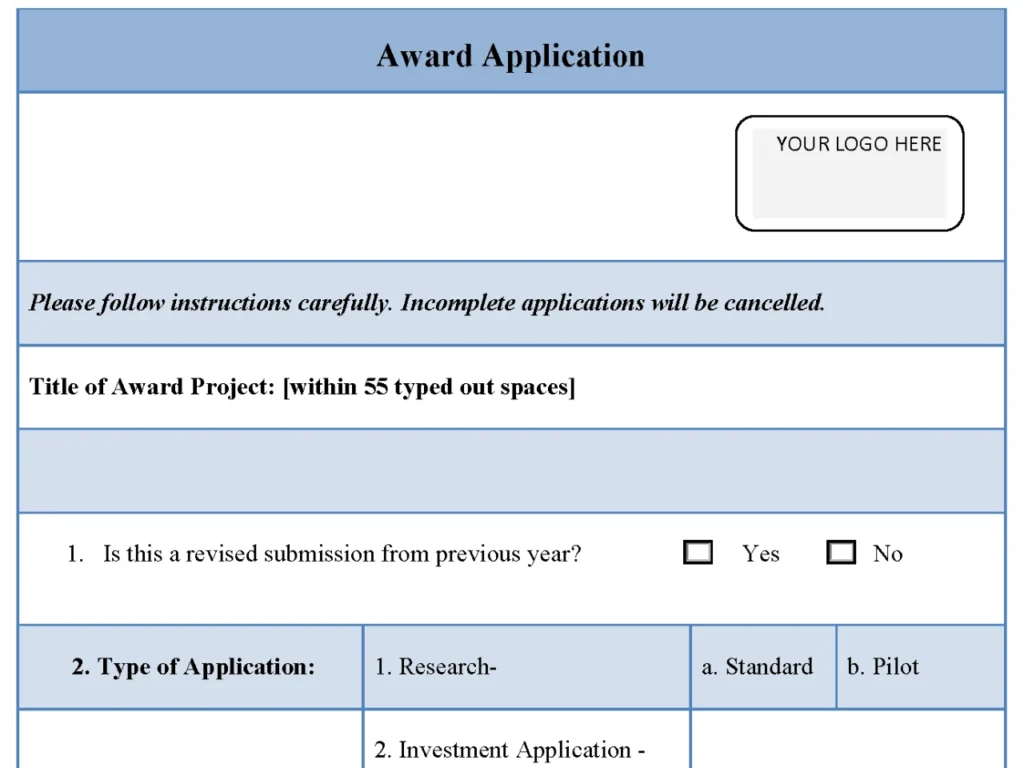 Award Application Template