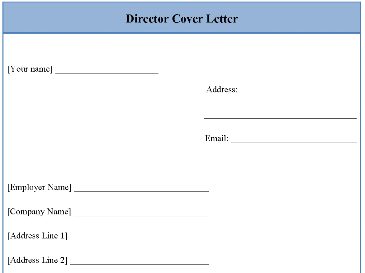 Director Cover Letter Template