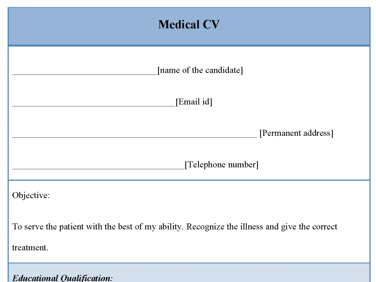 Medical CV Template