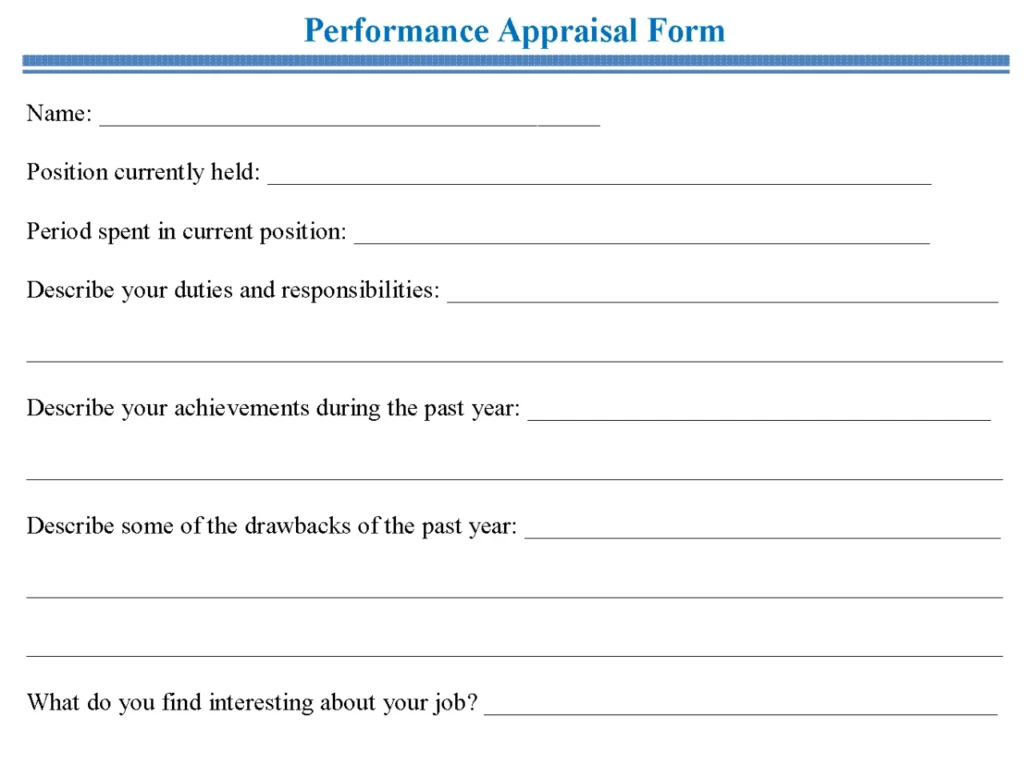 Performance Appraisal Form