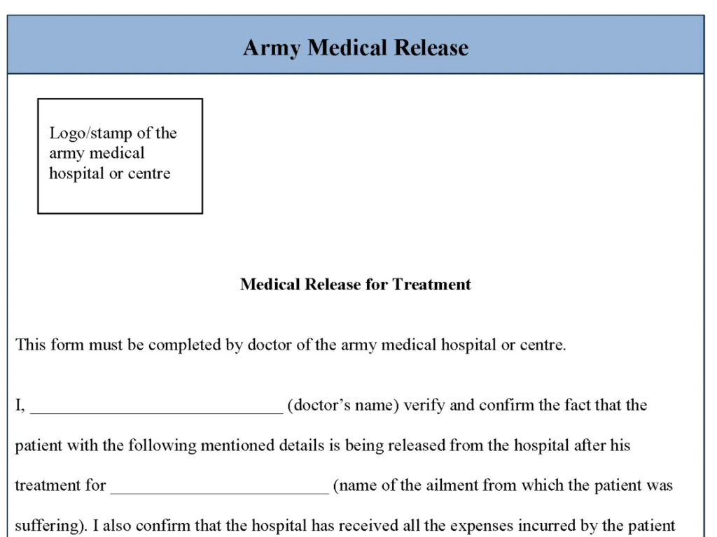 Army Medical Release Form