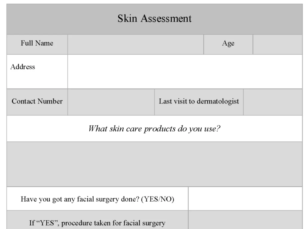 Skin Assessment Form